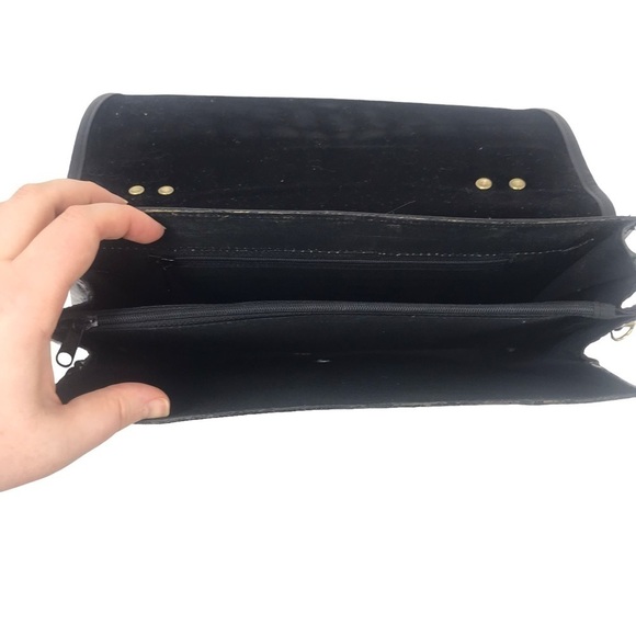 GENUINE LEATHER CHEETAH PRINT CONVERTIBLE CROSSBODY HANDBAG BAG SNAP CLOSURE - Picture 8 of 16